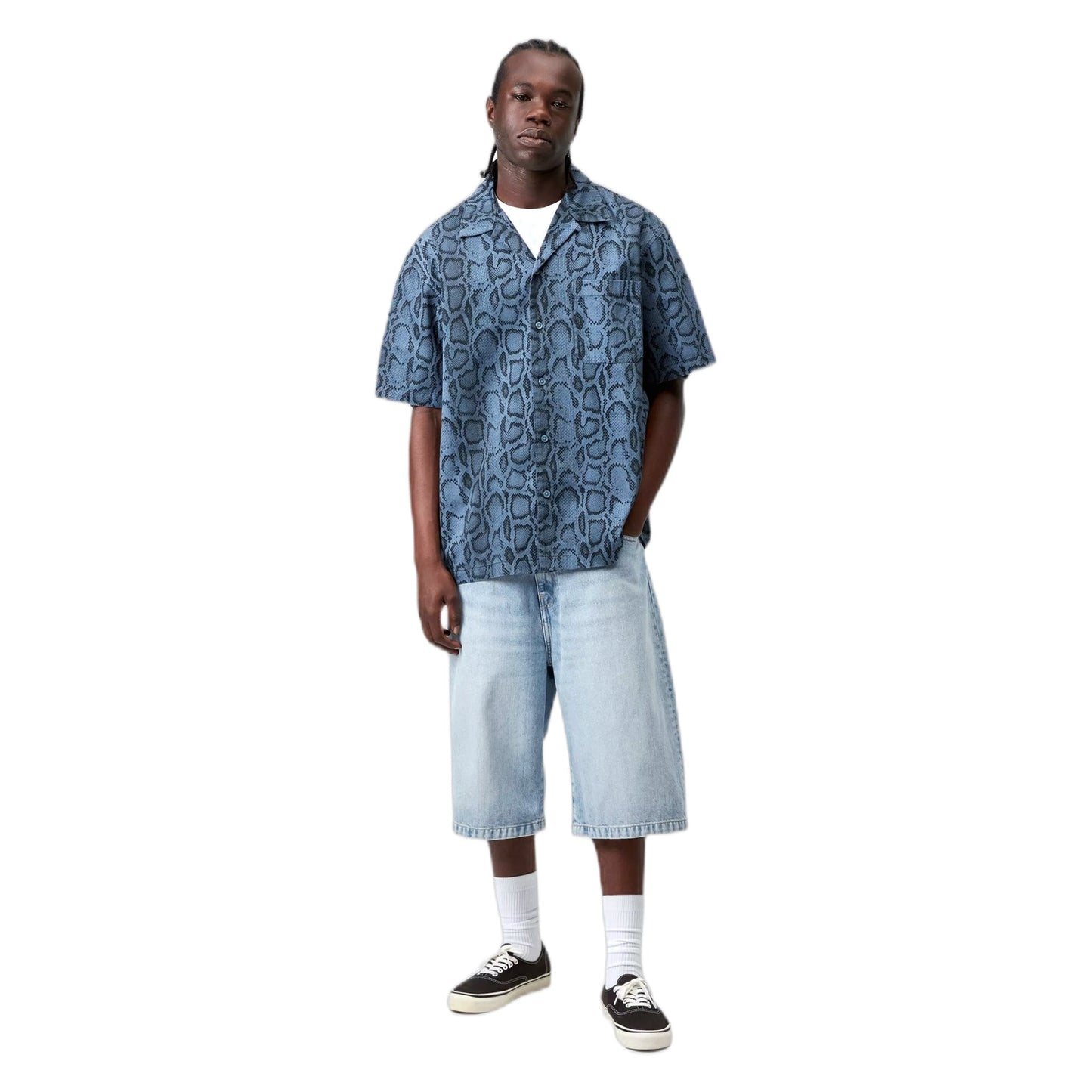 Bermuda Carhartt Wip Langdon Short - Blue heavy worn bleached