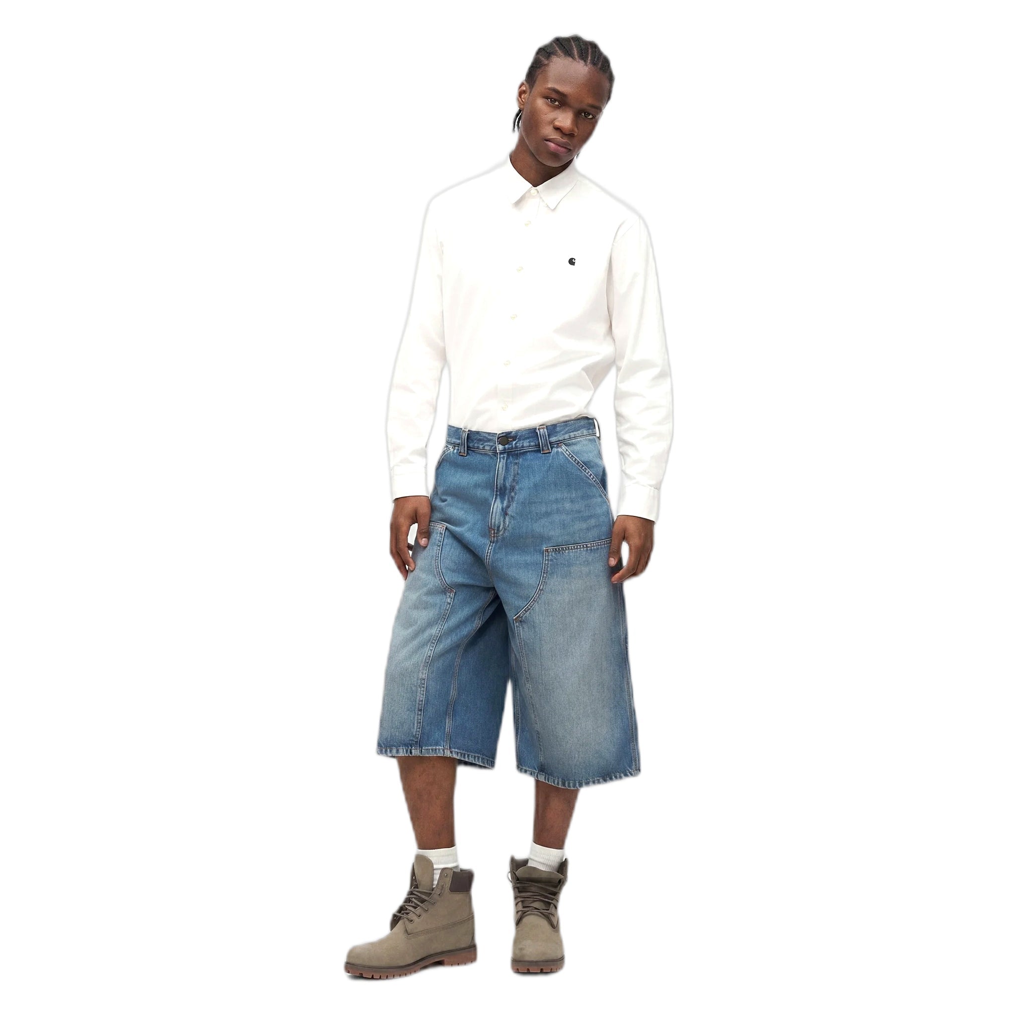 Bermuda Carhartt Wip OG Double Knee Long Short - Blue old used wash - Bermuda di Carhartt Wip | Francis Concept