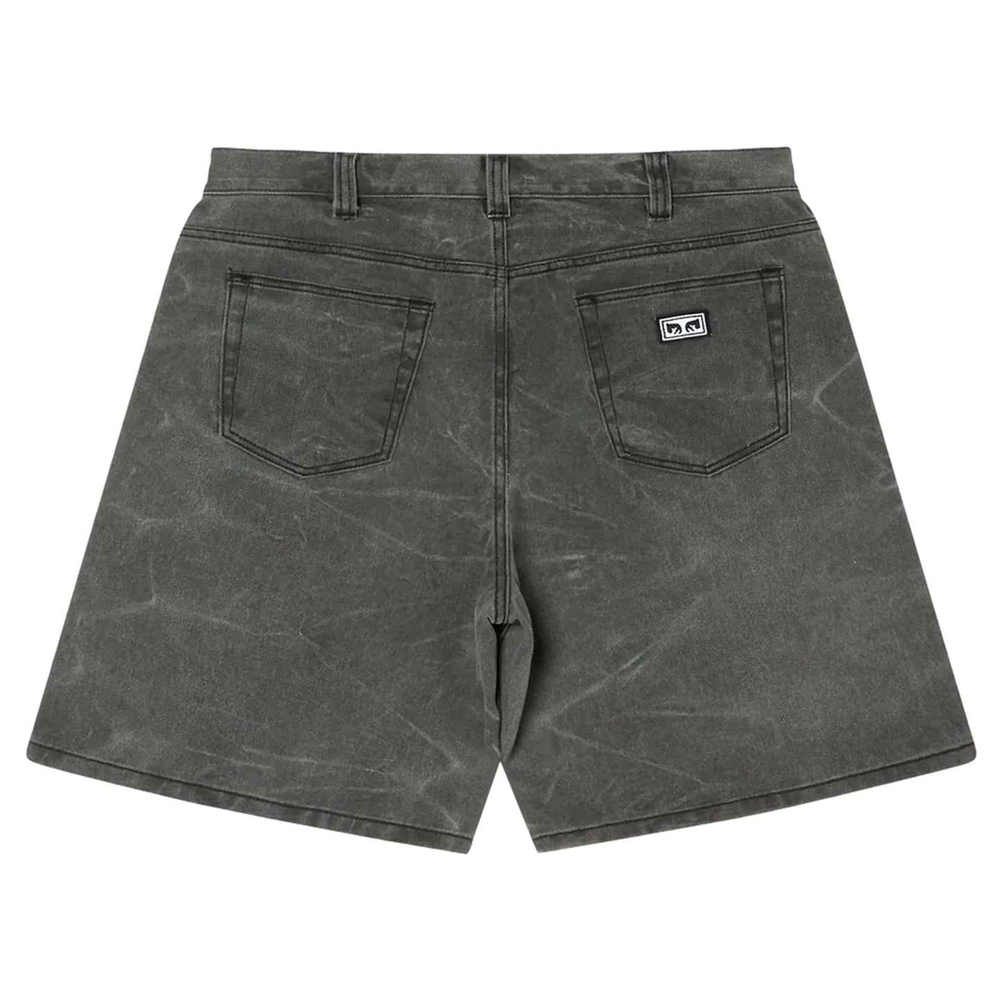 Bermuda Obey Bigwig Baggy denim Short - Black Wrinkle Wash - Bermuda di Obey | Francis Concept