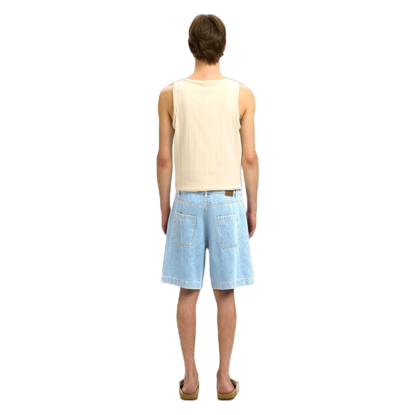 Bermuda Selected Homme Loose Mason Denim Shorts - Light Blue