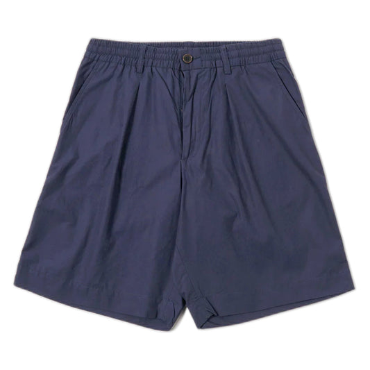 Bermuda Universal Works Pleated Track Short Peached Poplin - Navy - Bermuda di Universal Works | Francis Concept