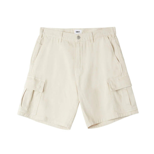 Bermuda Uomo Obey Bigwig Denim Cargo Short - Beige - Bermuda di Obey | Francis Concept