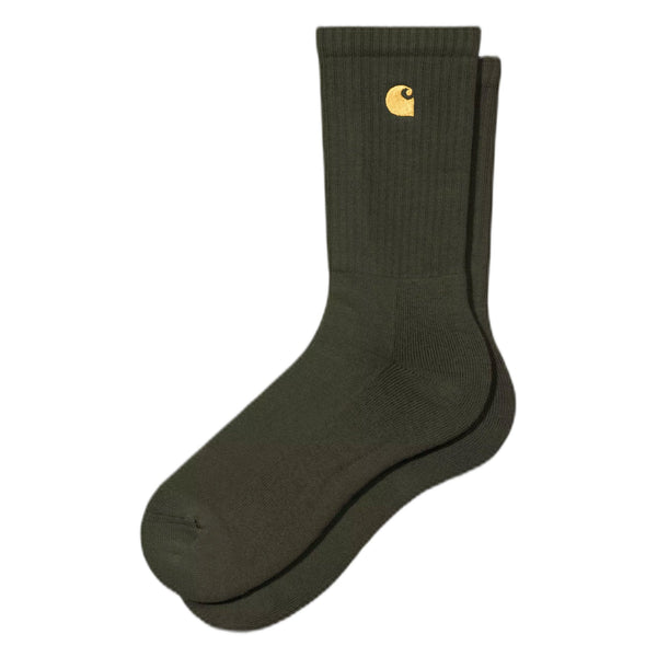 Calze Carhartt Wip Chase Socks - Olive / Gold - Calze di Carhartt Wip | Francis Concept
