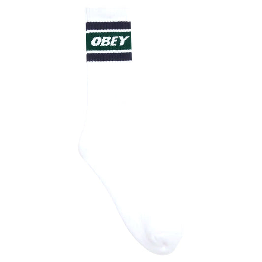 Calze Obey Cooper II Socks - White / Eden Green - Calze di Obey | Francis Concept