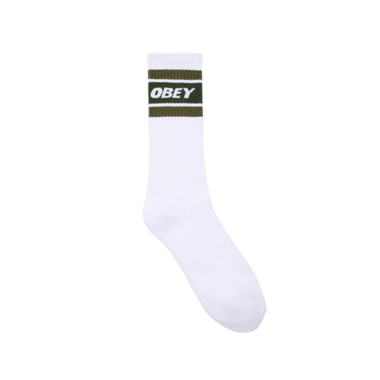 Calze Obey Cooper II Socks - White/Kombu Green - Calze di Obey | Francis Concept
