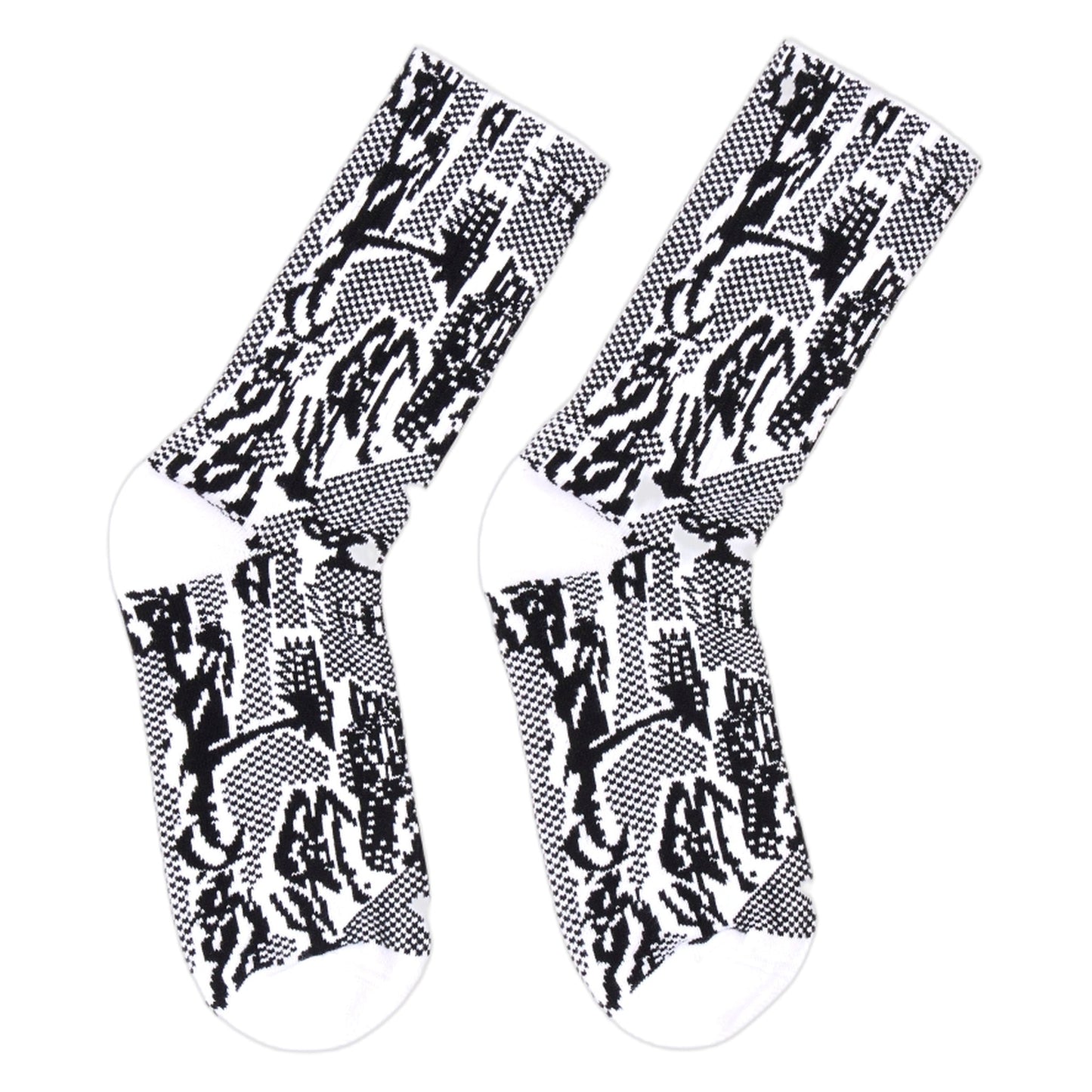 Calze Panku Allover Socks - Black / White - Calze di Edwin | Francis Concept