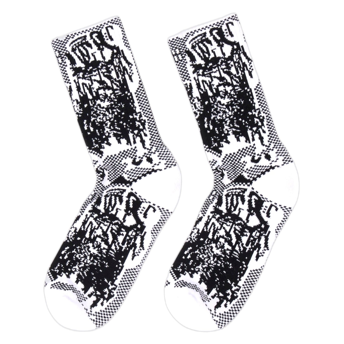 Calze Panku Allover Socks - Black / White - Calze di Edwin | Francis Concept