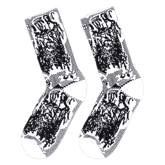 Calze Panku Allover Socks - Black / White - Calze di Edwin | Francis Concept