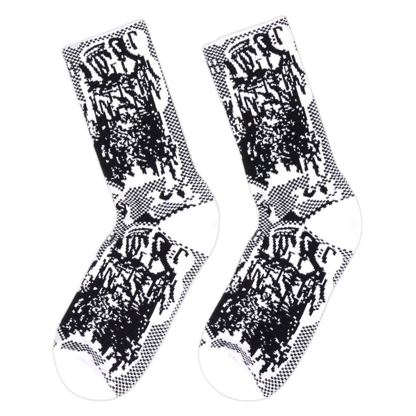 Calze Panku Allover Socks - Black / White - Calze di Edwin | Francis Concept