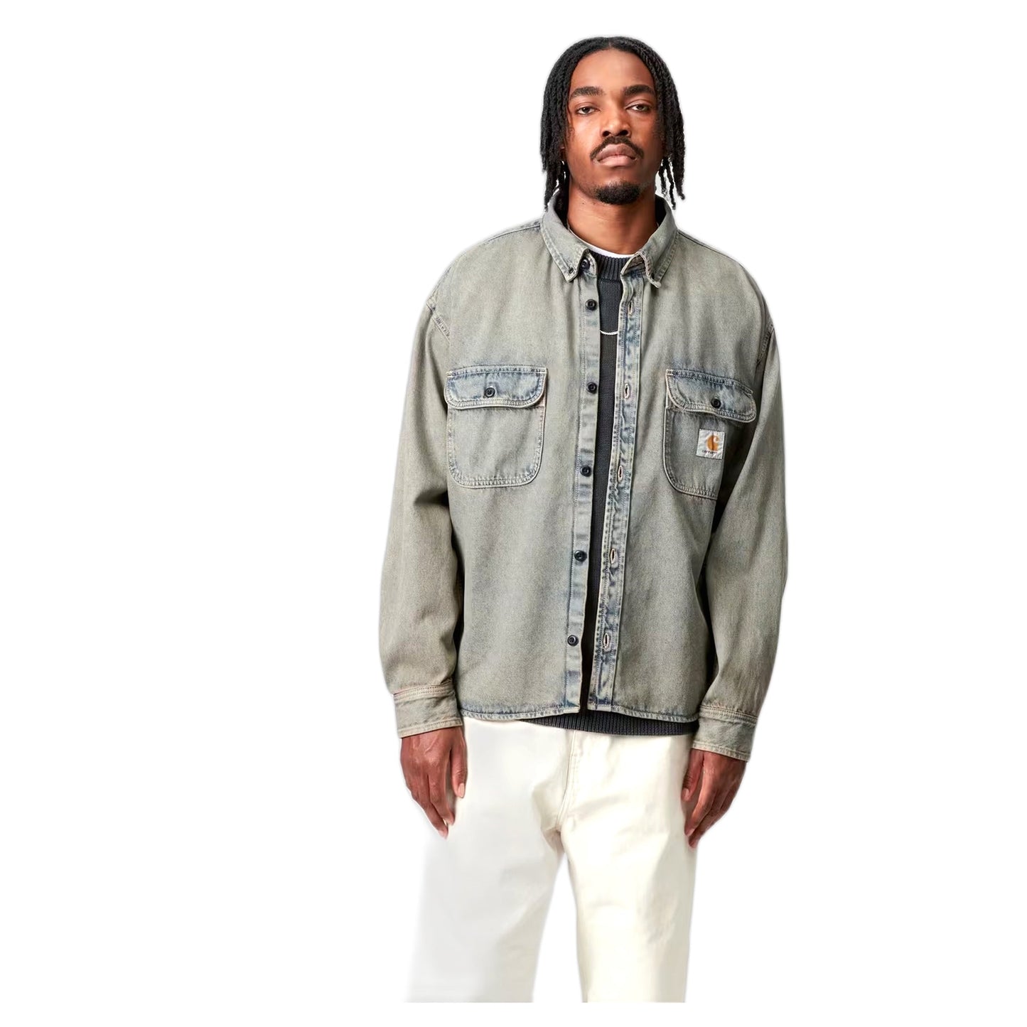Camicia Carhartt Wip Shirt Jacket - Blue /Leather Garment Dyed - Camicie di Carhartt Wip | Francis Concept