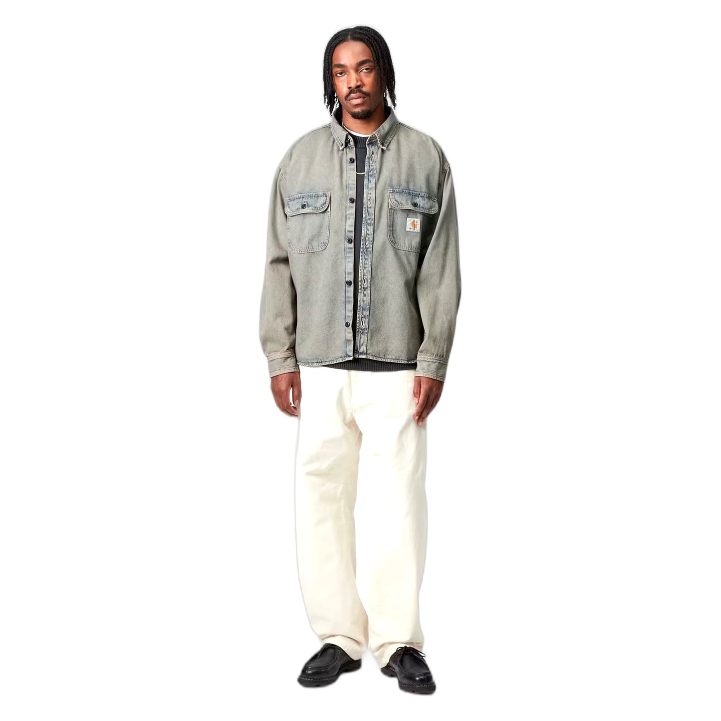 Camicia Carhartt Wip Shirt Jacket - Blue /Leather Garment Dyed - Camicie di Carhartt Wip | Francis Concept