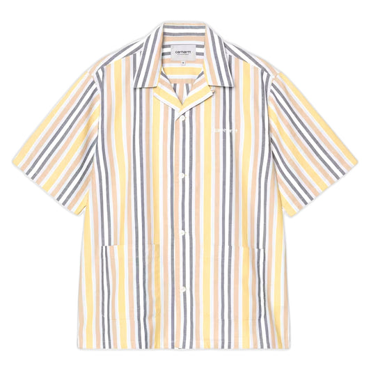 Camicia Carhartt Wip S/S Folsey Shirt - Folsey Stripe / Suncrest - Camicie di Carhartt Wip | Francis Concept