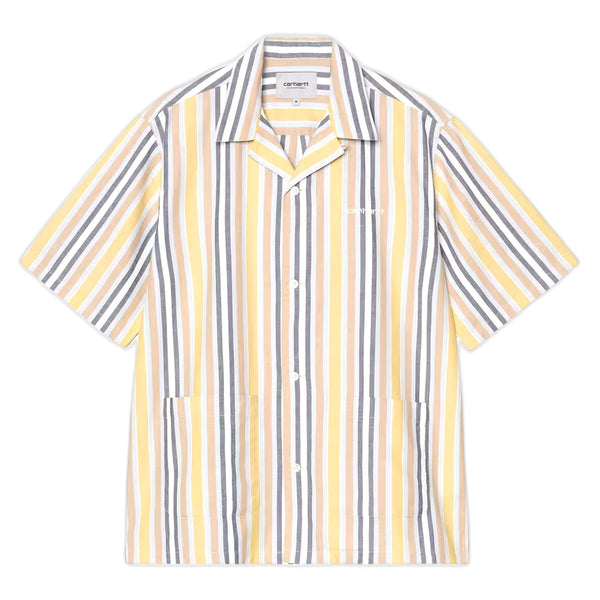 Camicia Carhartt Wip S/S Folsey Shirt - Folsey Stripe / Suncrest - Camicie di Carhartt Wip | Francis Concept