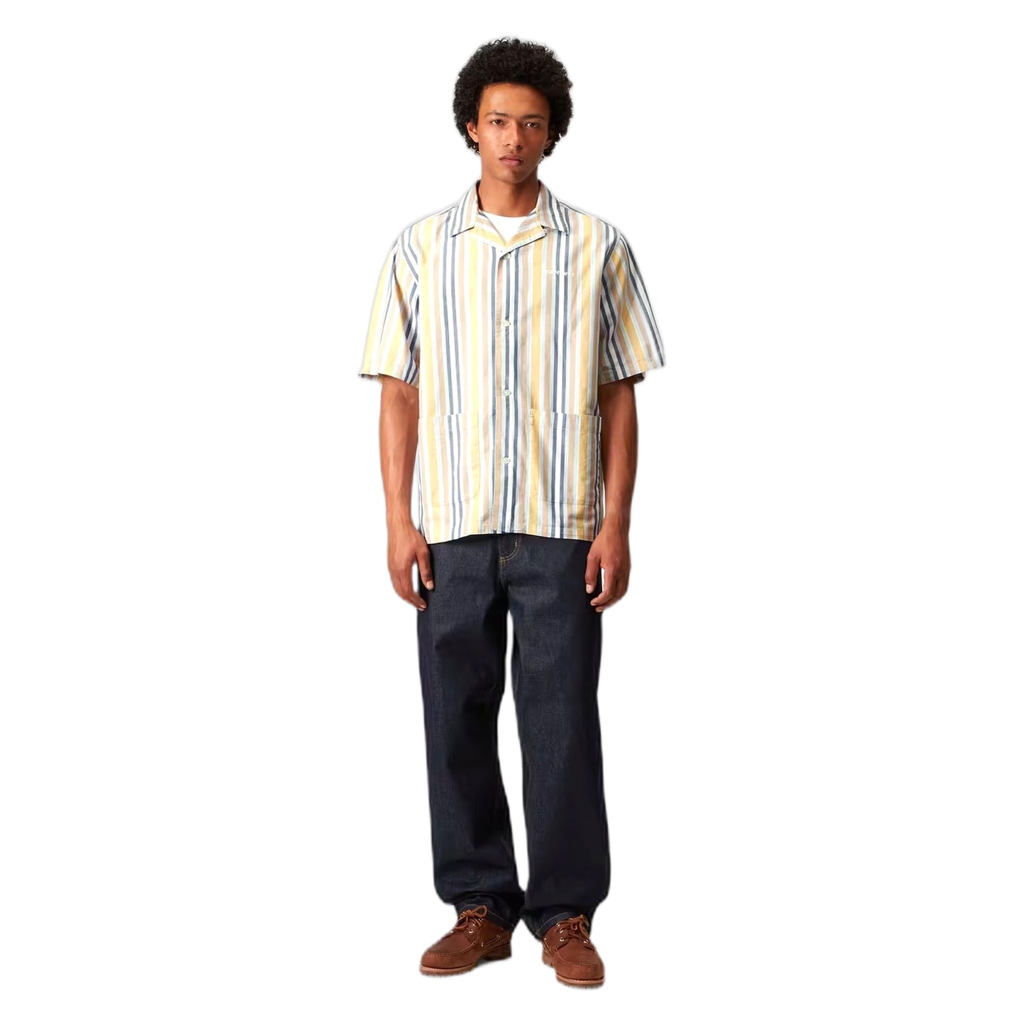Camicia Carhartt Wip S/S Folsey Shirt - Folsey Stripe / Suncrest - Camicie di Carhartt Wip | Francis Concept