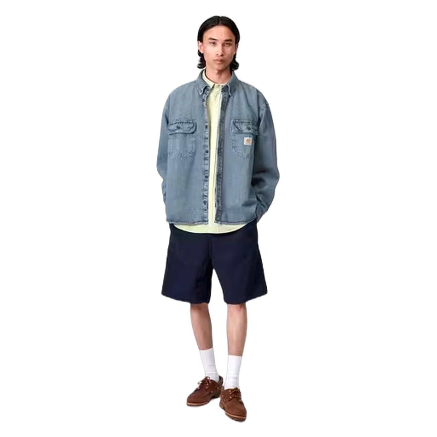 Camicia Carhartt Wip Tigan Shirt Jacket - Black / Blue Fog Garment Dyed - Camicie di Carhartt Wip | Francis Concept