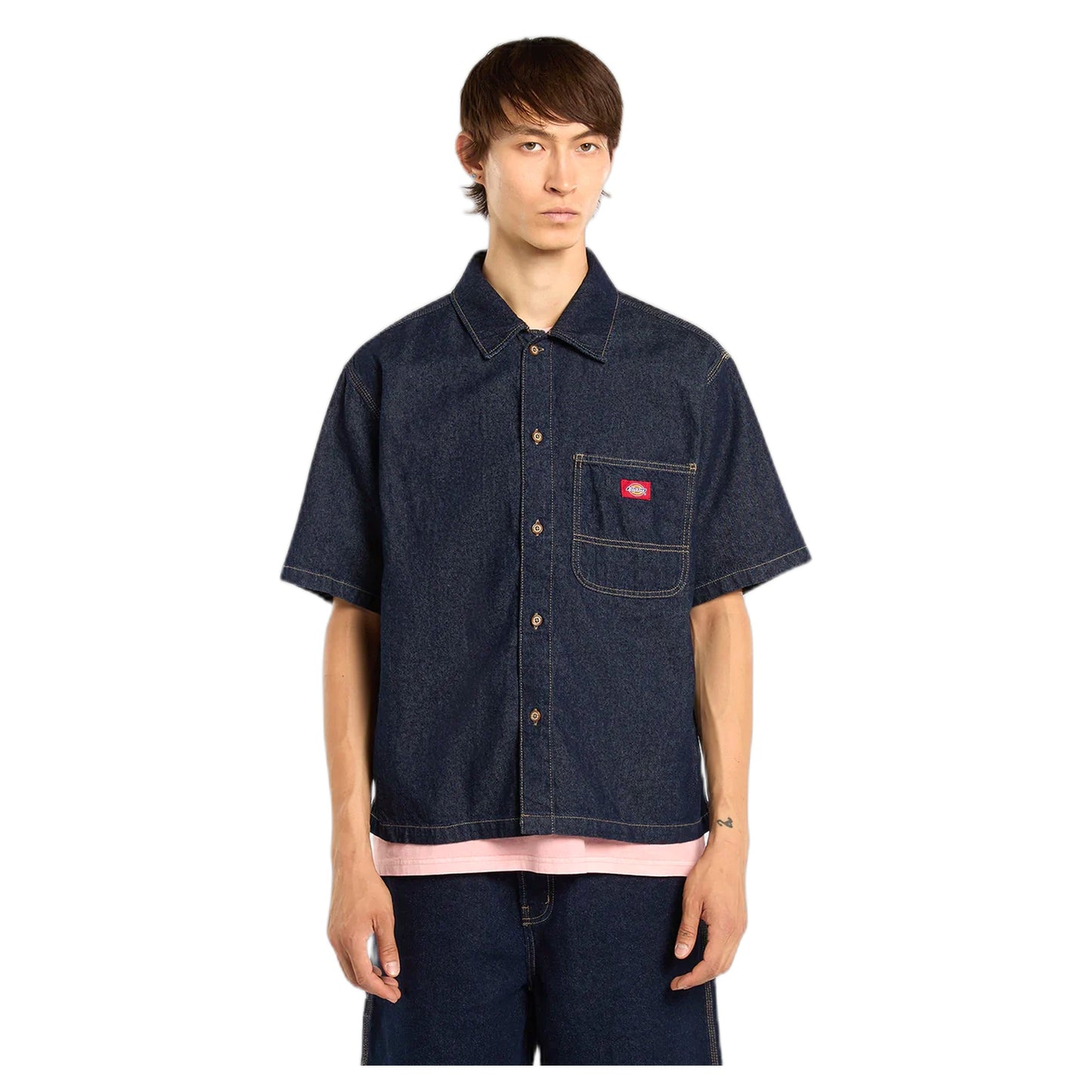 Camicia Dickies Denim SS Shirt - Rinsed-Francis Concept
