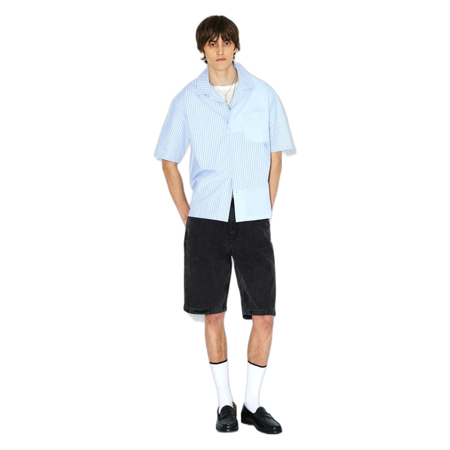 Camicia Dr Denim Mile Shirt - Lt Blue Stripe Mono-Francis Concept