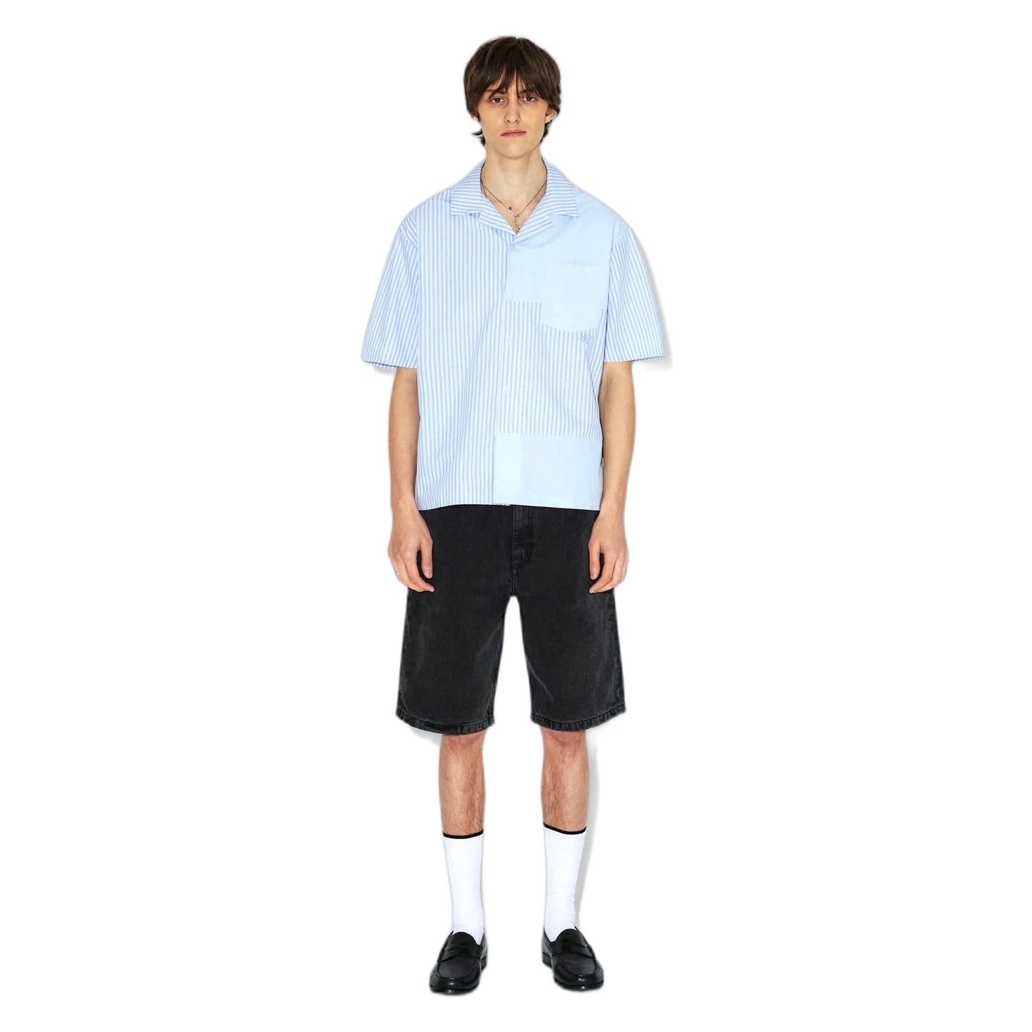 Camicia Dr Denim Mile Shirt - Lt Blue Stripe Mono-Francis Concept