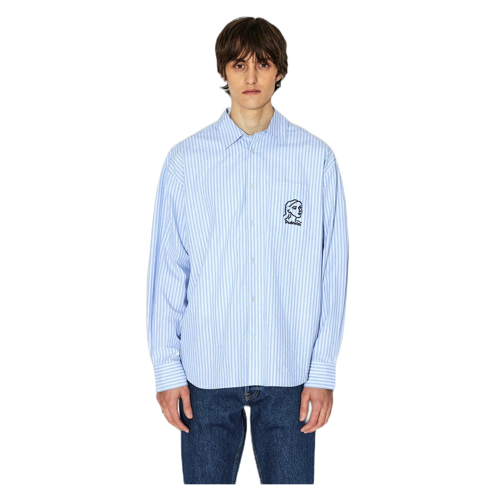 Camicia Dr Denim Wes Shirt - Lt Blue Stripe Draw-Francis Concept