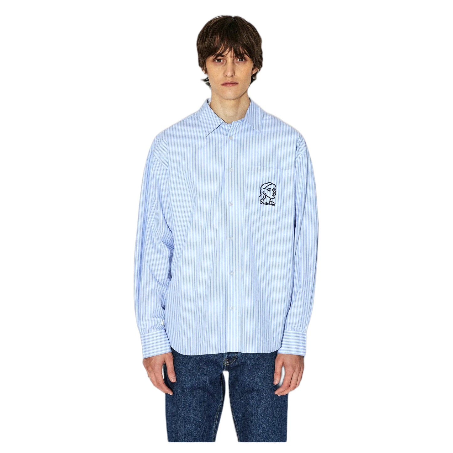 Camicia Dr Denim Wes Shirt - Lt Blue Stripe Draw-Francis Concept
