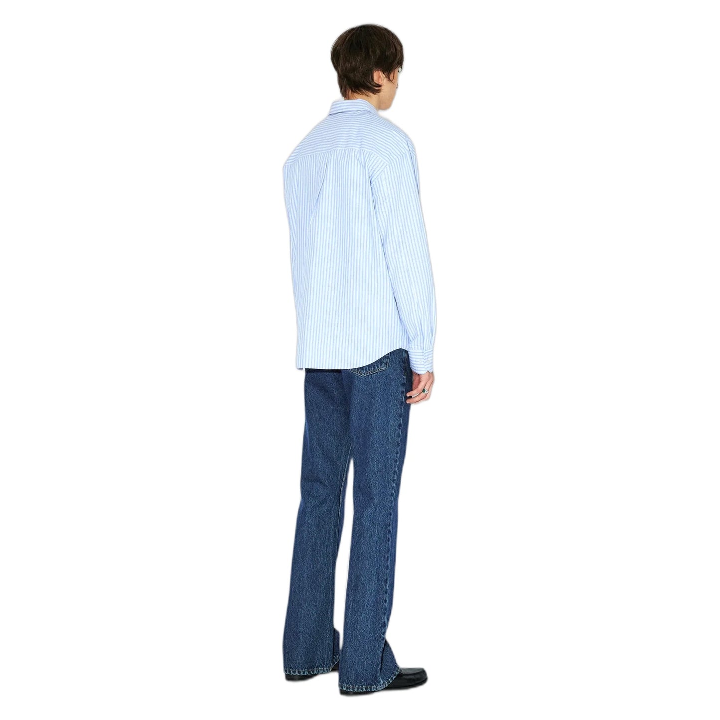 Camicia Dr Denim Wes Shirt - Lt Blue Stripe Draw-Francis Concept