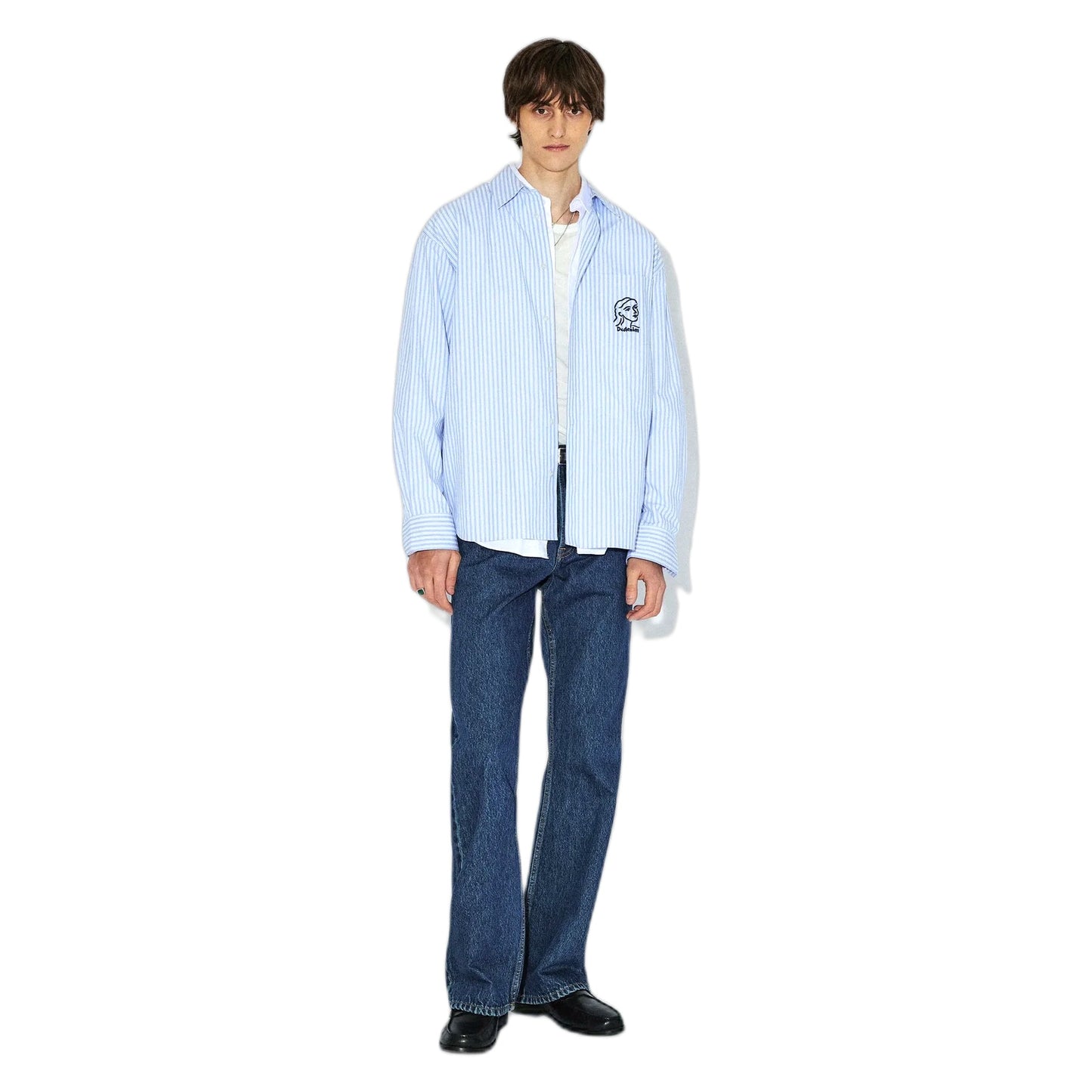 Camicia Dr Denim Wes Shirt - Lt Blue Stripe Draw-Francis Concept