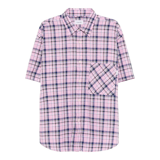 Camicia Dropped Man Amish Cotton Linen Check - Washed Rose - Camicie di Amish | Francis Concept