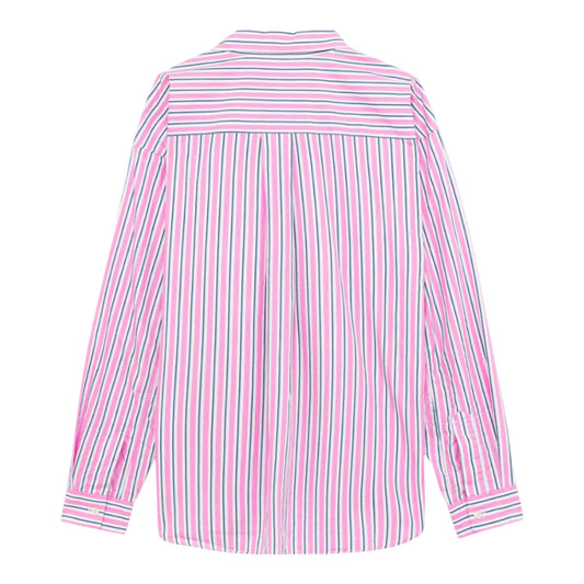 Camicia Dropped Man Amish Popeline Stripe - Washed Rose - Camicie di Amish | Francis Concept
