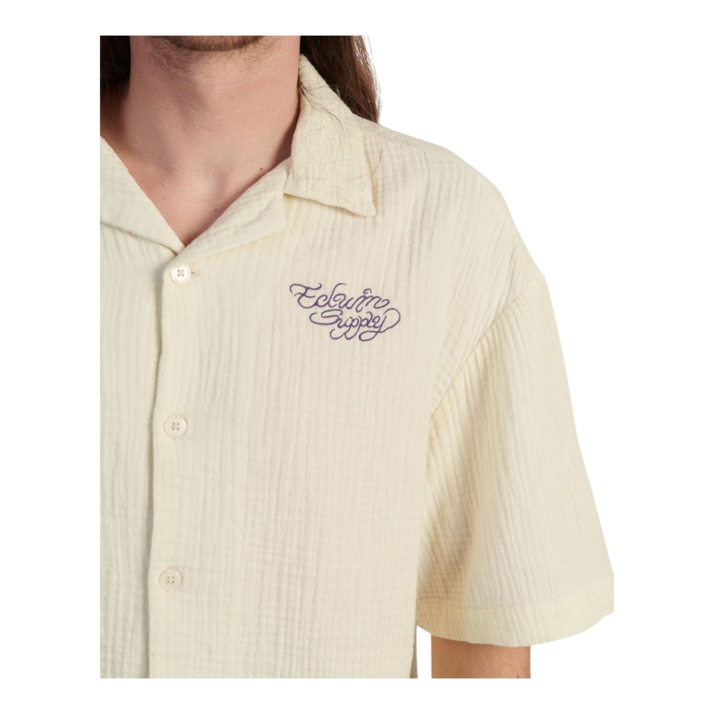 Camicia Edwin Melt The Chaos Shirt SS - Cream - Camicie di Edwin | Francis Concept
