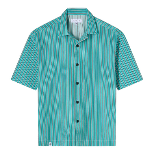 Camicia Edwin Saga Shirt SS - Green / White - Camicie di Edwin | Francis Concept
