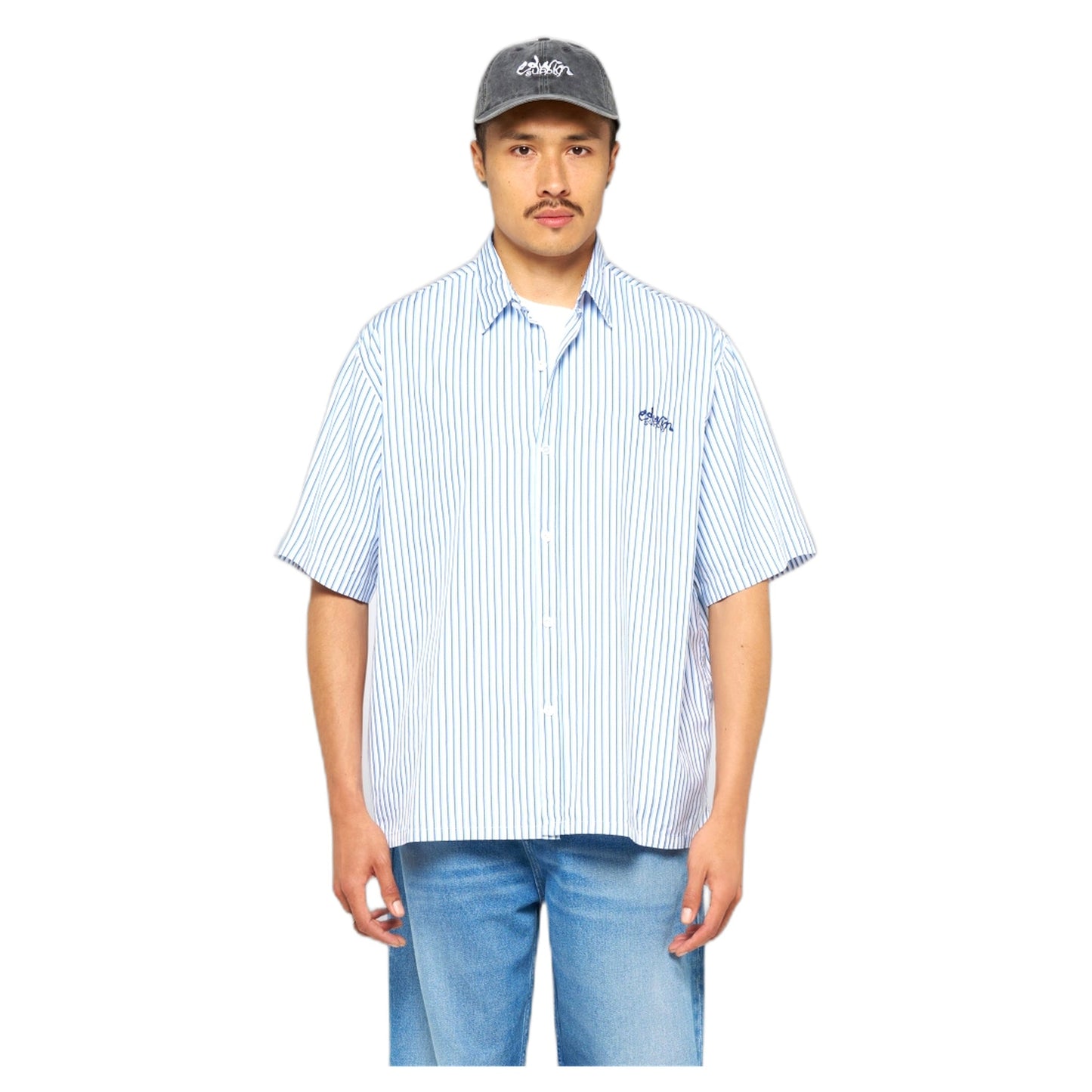 Camicia Edwin Toledo Shirt SS - White/Blue-Francis Concept