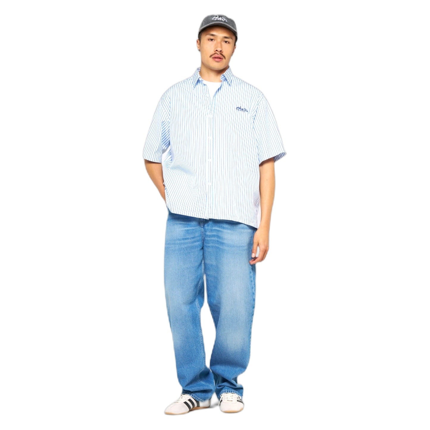Camicia Edwin Toledo Shirt SS - White/Blue-Francis Concept