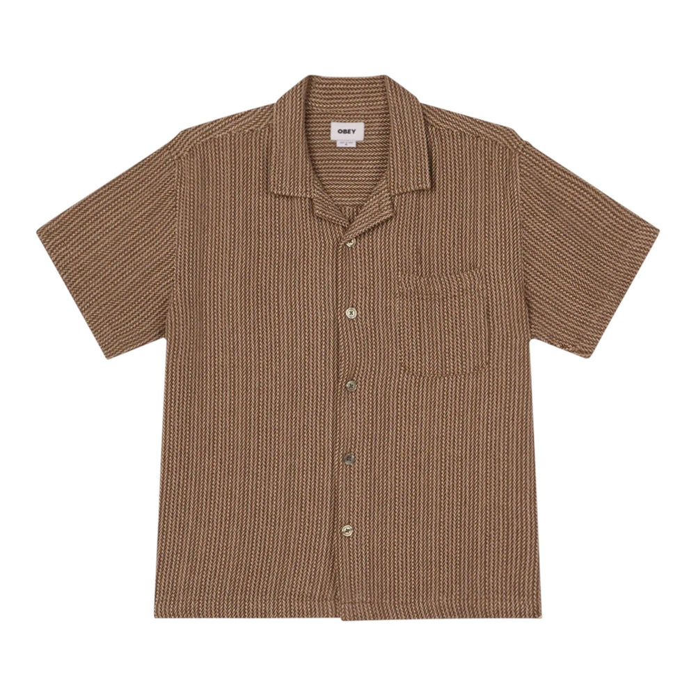 Camicia Obey Horace Woven SS - Unbleached Multi - Camicie di Obey | Francis Concept