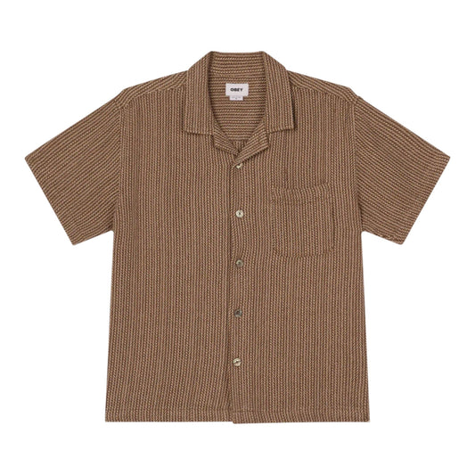 Camicia Obey Horace Woven SS - Unbleached Multi - Camicie di Obey | Francis Concept