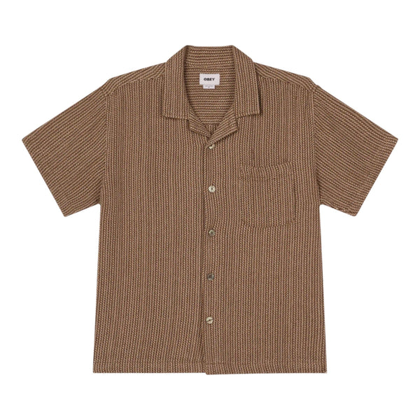 Camicia Obey Horace Woven SS - Unbleached Multi - Camicie di Obey | Francis Concept
