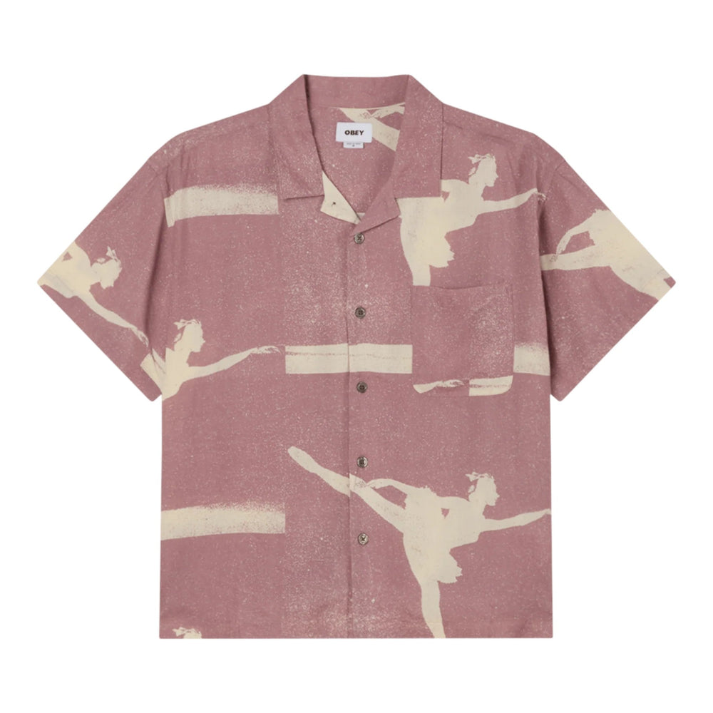 Camicia Obey Jacques Woven SS - Mauve Multi - Camicie di Obey | Francis Concept