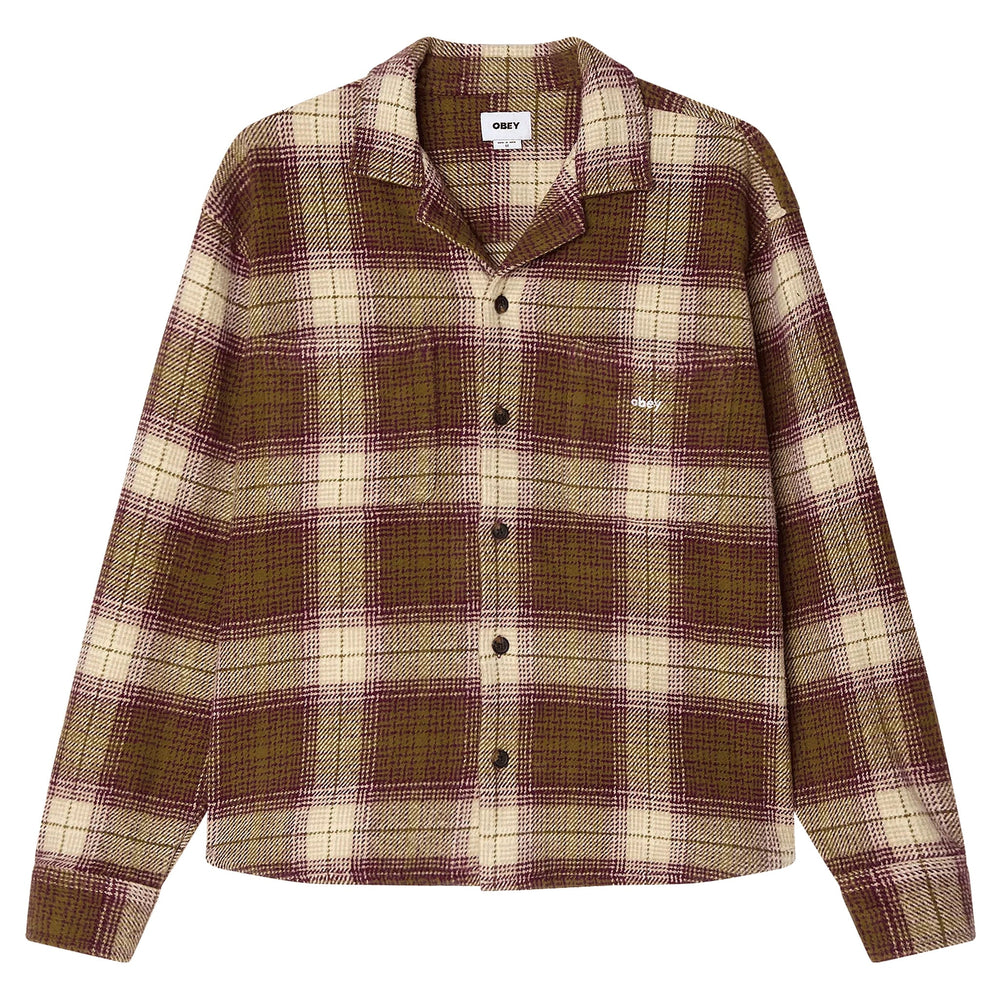 Camicia Obey Laurel Woven - Moss Green Multi - Camicie di Obey | Francis Concept