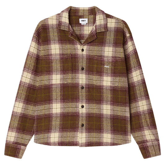 Camicia Obey Laurel Woven - Moss Green Multi - Camicie di Obey | Francis Concept