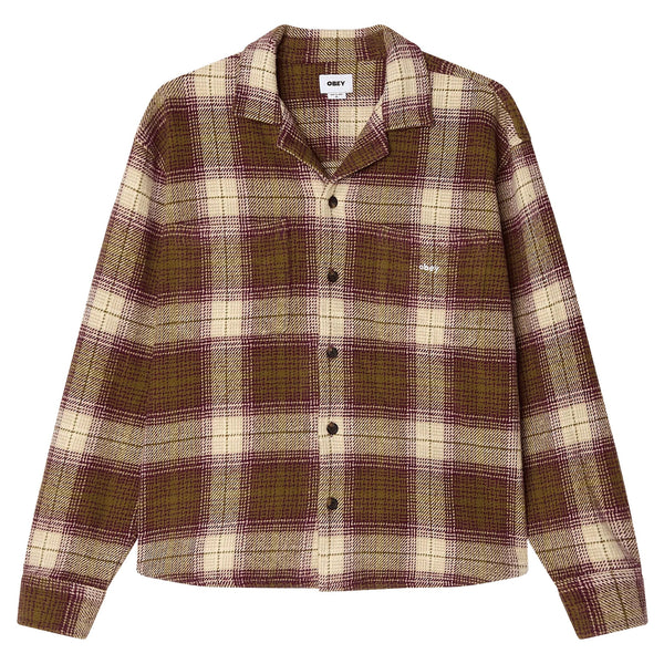 Camicia Obey Laurel Woven - Moss Green Multi - Camicie di Obey | Francis Concept
