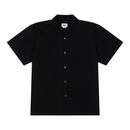 Camicia Obey Wire Woven SS - Black - Camicie di Obey | Francis Concept