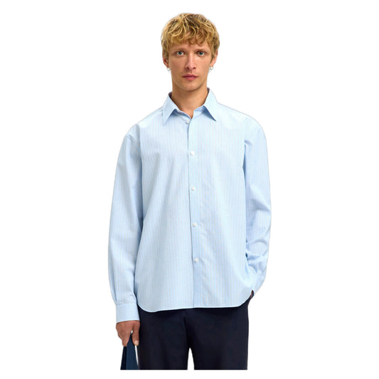 Camicia Selected Homme Relax Ben Stripe LS Shirt - Blue-Francis Concept