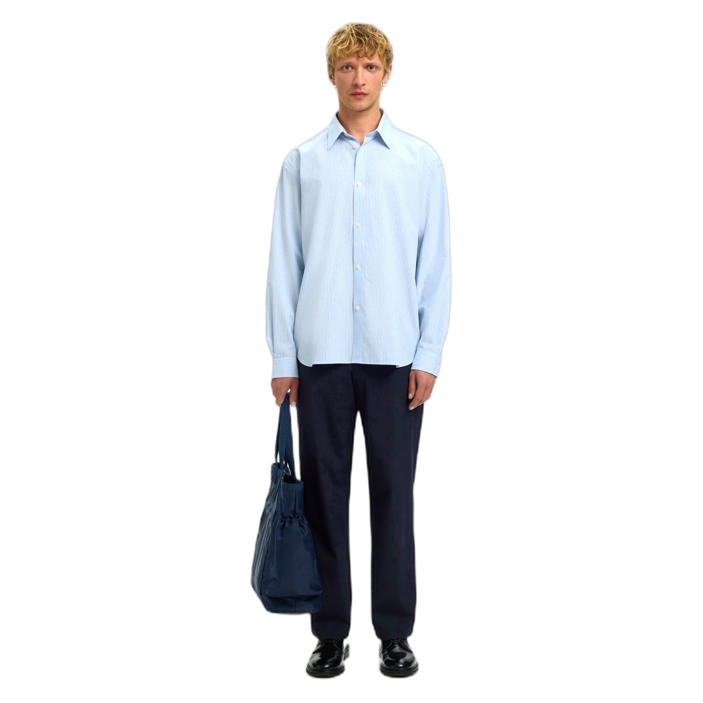Camicia Selected Homme Relax Ben Stripe LS Shirt - Blue-Francis Concept
