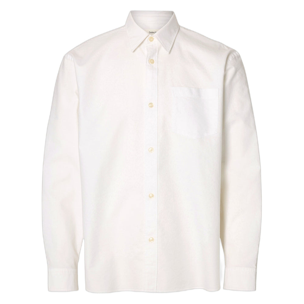 Camicia Selected Homme Relax Sander Oxford Shirt LS - Bianco
