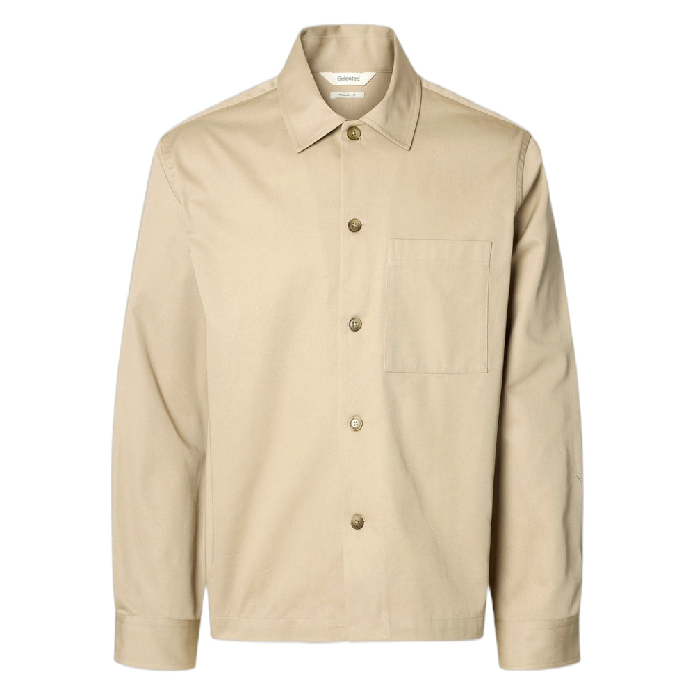 Camicia Selected Homme Tate Heavy Twill Overshirt Ls - Beige - Camicie di Selected Homme | Francis Concept