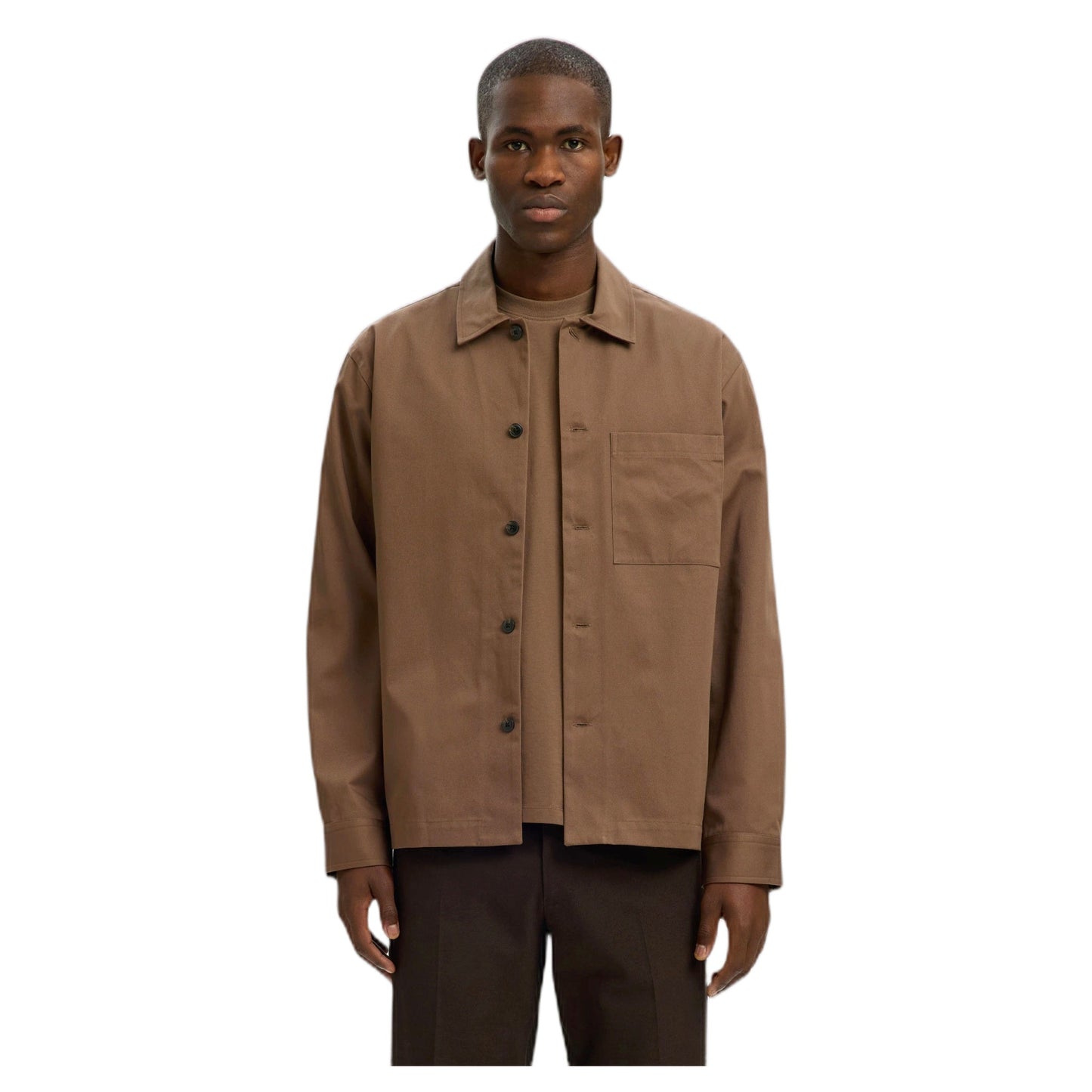 Camicia Selected Homme Tate Heavy Twill Overshirt - Marrone - Giacche di Selected Homme | Francis Concept