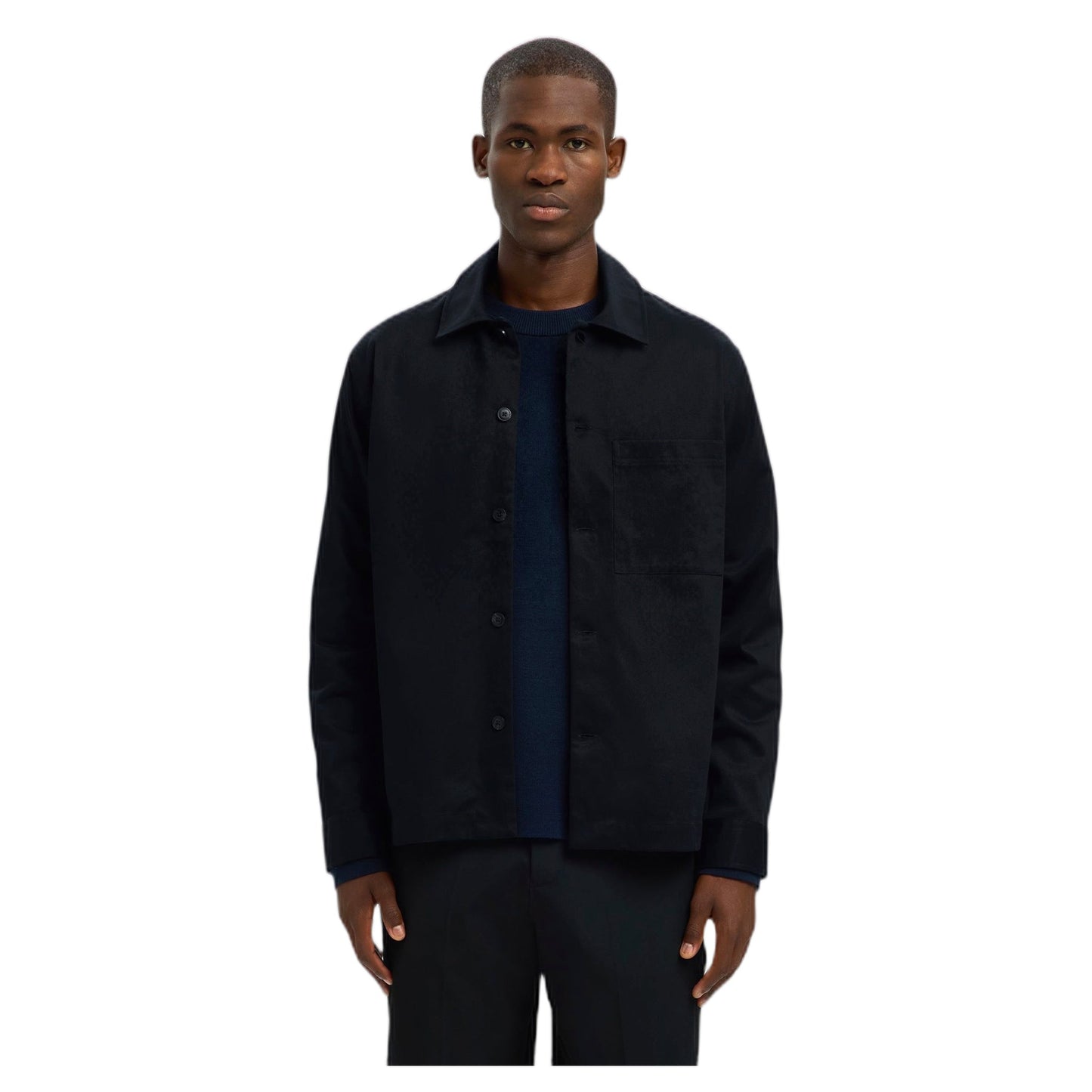 Camicia Selected Homme Tate Heavy Twill Overshirt - Nero - Camicie di Selected Homme | Francis Concept
