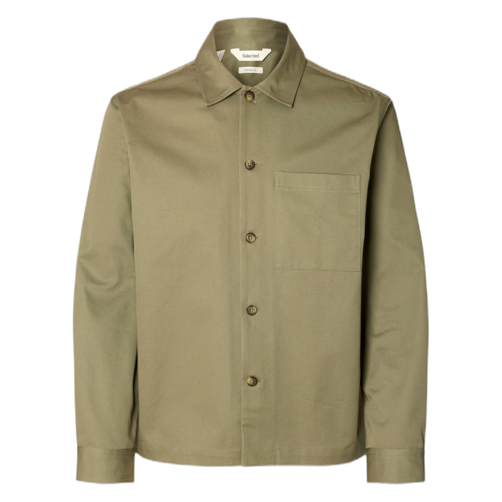 Camicia Selected homme Tate Heavy Twill Overshirt - Verdone - Giacche di Selected Homme | Francis Concept