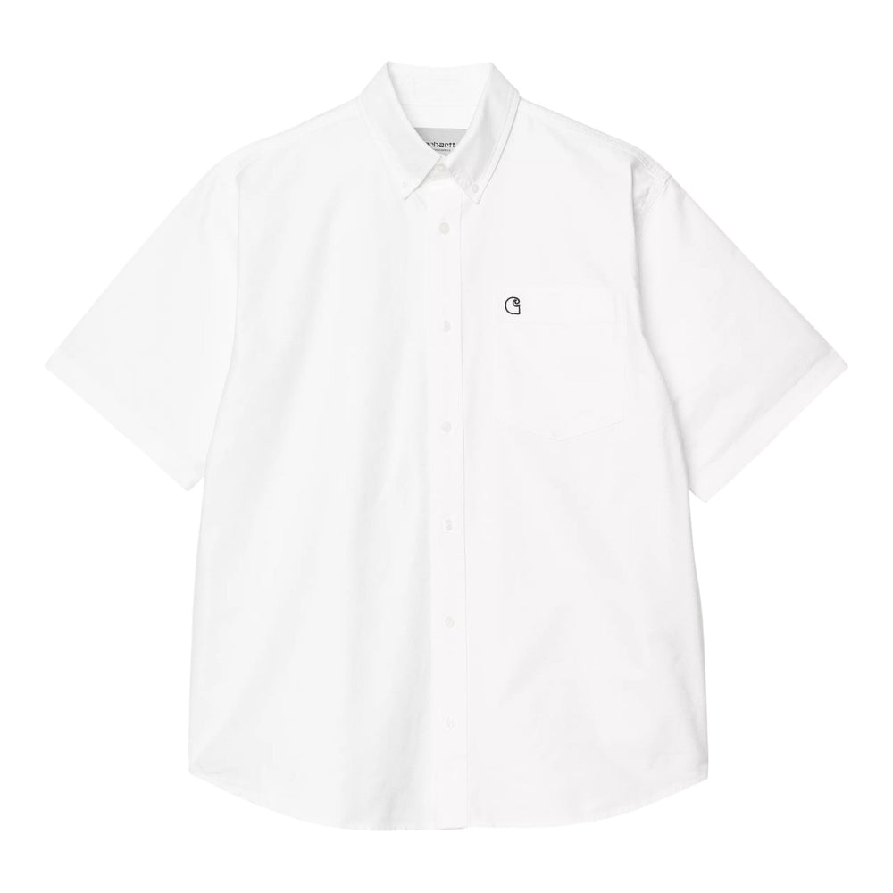 Camicia S/S Braxton Shirt - White / Black - Camicie di Carhartt Wip | Francis Concept