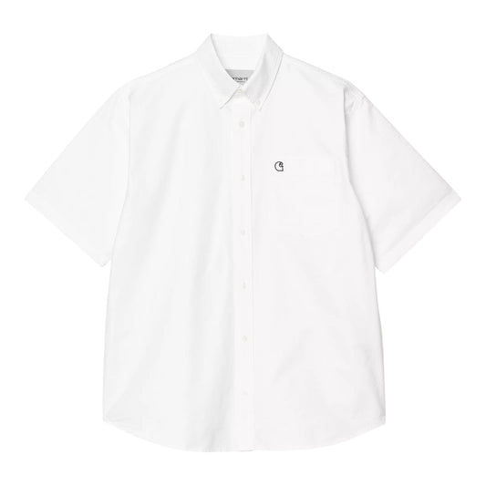 Camicia S/S Braxton Shirt - White / Black - Camicie di Carhartt Wip | Francis Concept