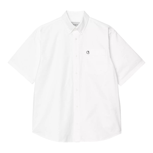Camicia S/S Braxton Shirt - White / Black - Camicie di Carhartt Wip | Francis Concept